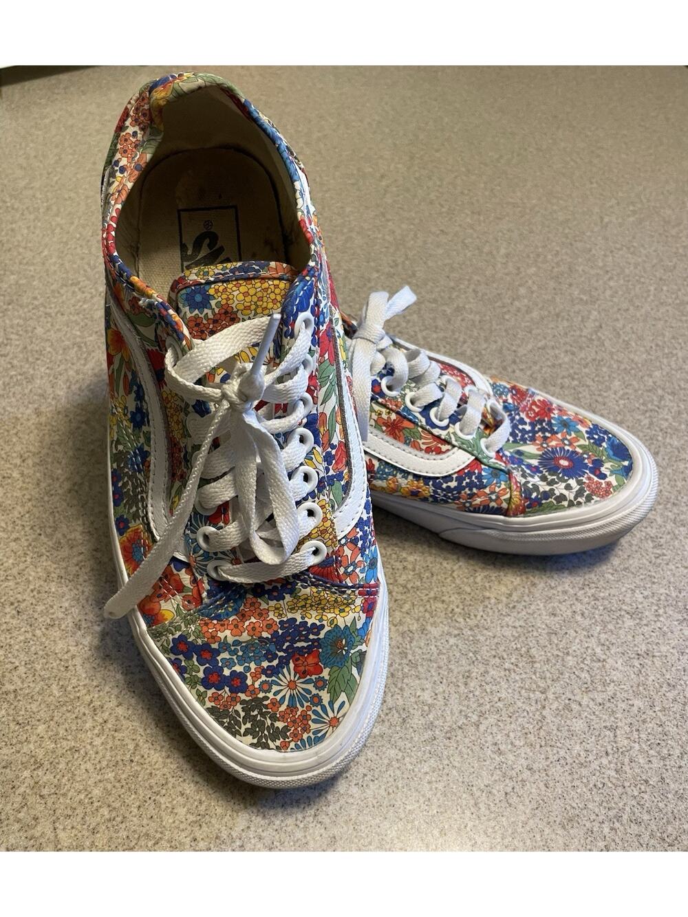 Liberty Fabrics Vans Old Skool Women’s 8.5 Men’s 7 Floral Flowers Retro Sneakers